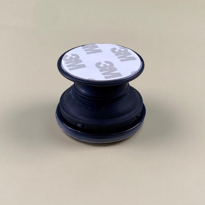 Dark Spiral Phone Grip – Handmade Resin Phone Grip Stand, Collapsible Phone Holder, Gothic Black & Silver Swirl, Alternative Aesthetic Gift